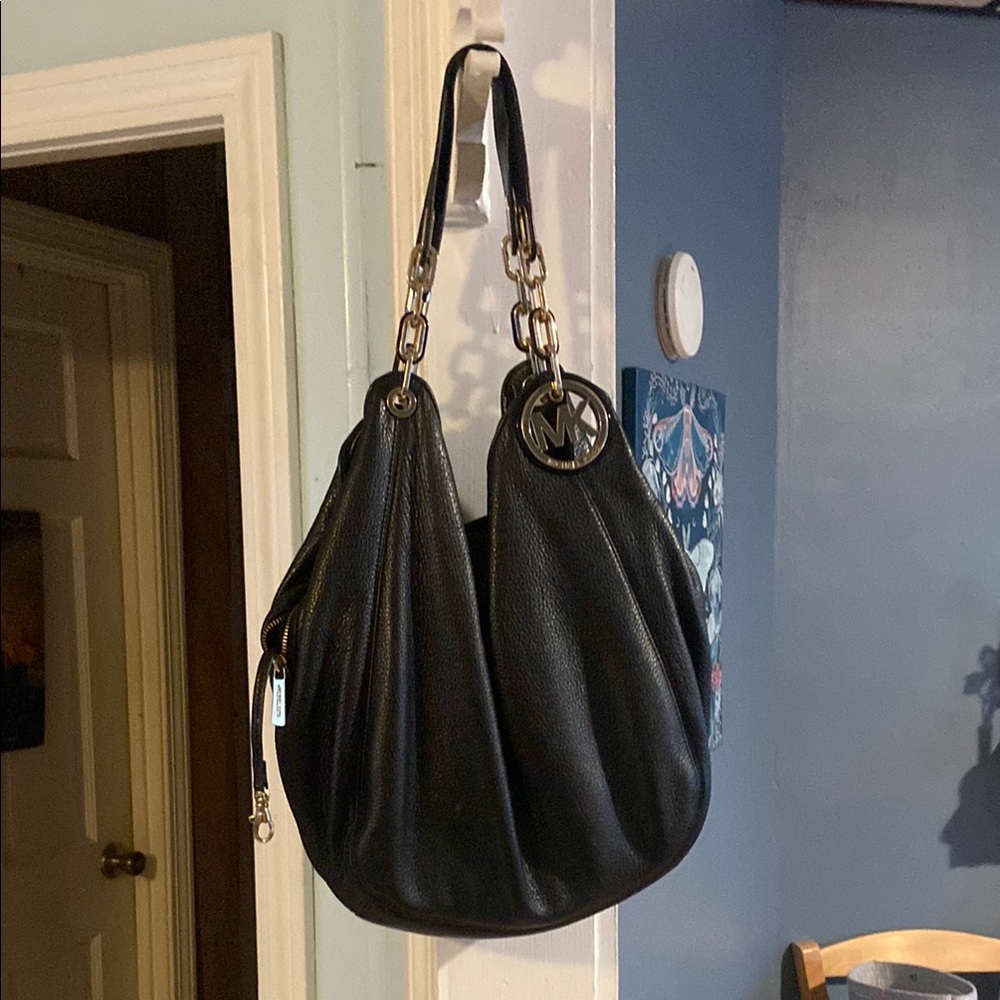Michael Kors Black Hobo Bag with Chain Straps